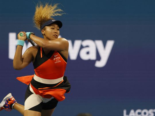Osaka breezes into Miami Open semifinals after beating Collins.
