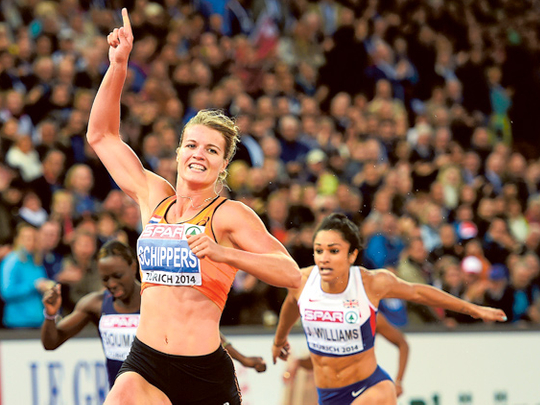Netherland's Dafne Schippers wins the Women's 200m heat one during