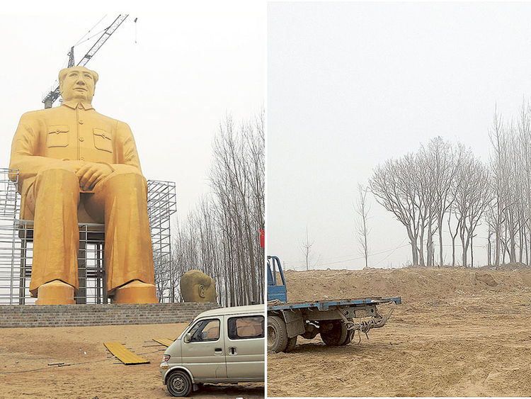 Giant Golden Statue Of Mao Demolished In Central China Asia Gulf News