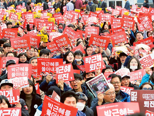 Fresh protest pushes defiant South Korea president to resign | Asia ...