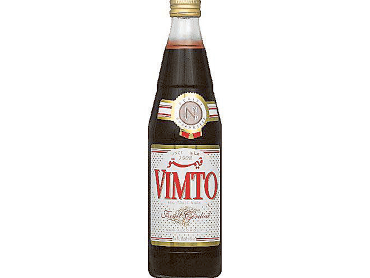 Large glass bottle used at Vimto