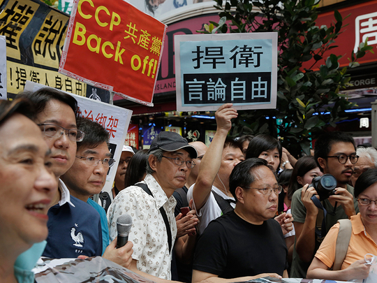 Hong Kong Protesters Voice Against China On Bookseller Detentions