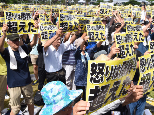 Protesters rally against US military on Okinawa | Asia – Gulf News