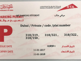 RTA launches ‘Student Parking’ cards