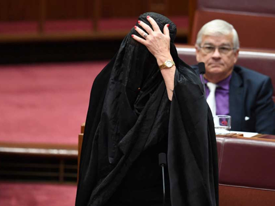 Hanson Wears Burqa In Australian Senate While Calling For Ban Oceania Gulf News