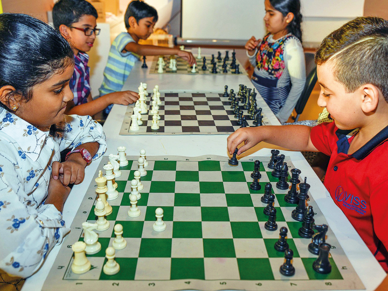 Kids learn play Chess during the SIBF 2018.