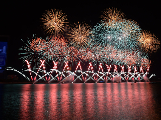 Fireworks display at Abu Dhabi corniche