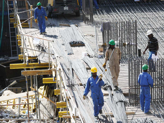 A construction site in Dubai Marina.