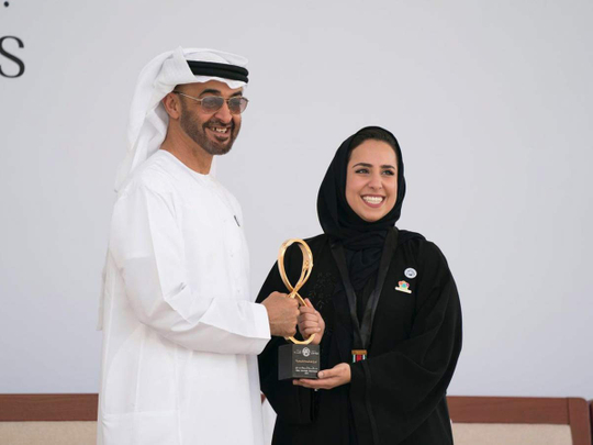 Farah Al Qaissieh with Shaikh Mohammad Bin Zayed 09122018