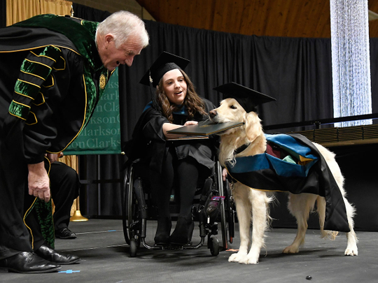 Dog gets a diploma