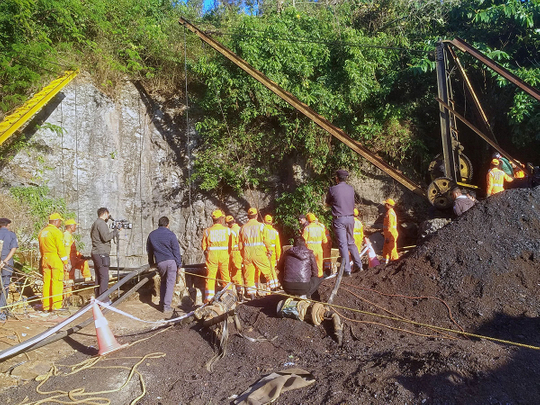 Rescuers at Ksan coal mine