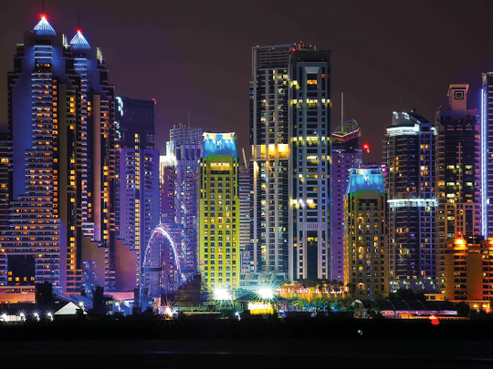 A view of Dubai Marina from Palm Island