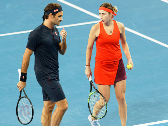 Roger Federer and Belinda Bencic