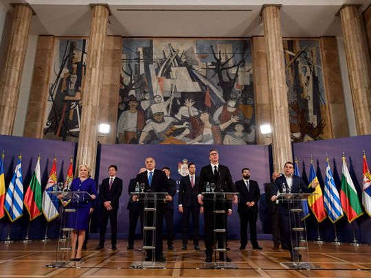 Serbian President Aleksandar Vucic and other PMs