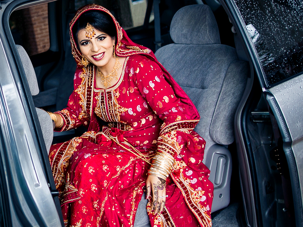 Sarah Iqbal-Khan at her wedding day in Toronto, Canada.