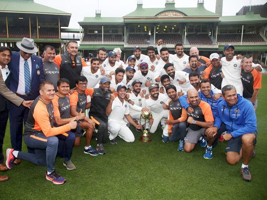 The Indian cricket team and support staff
