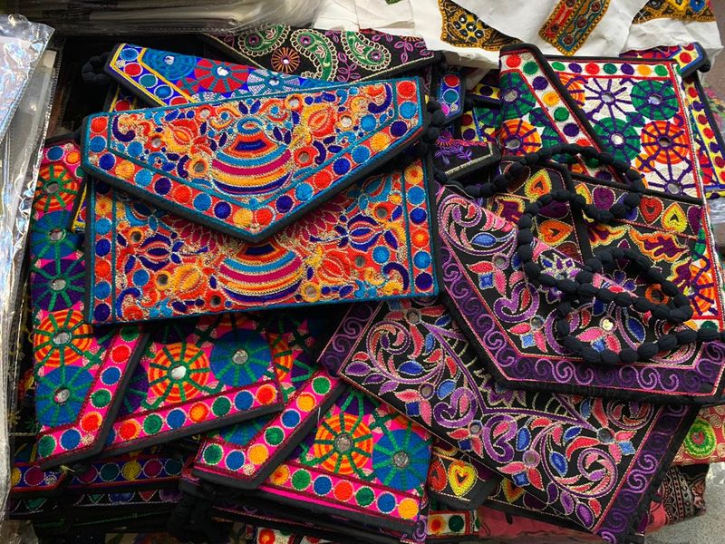 Colourful fabric bags