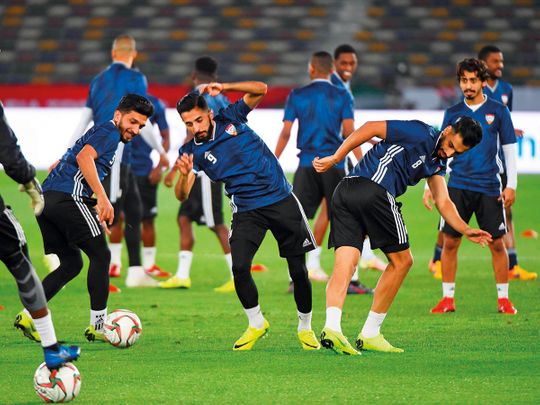 The UAE players participate