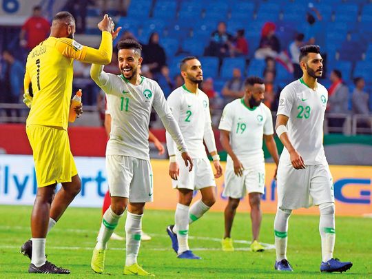 Saudi Arabian players celebrate
