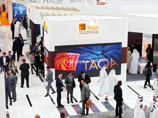 Visitors tour the Taqa Pavilion