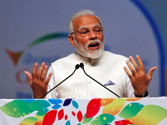 Narendra Modi speaks during the Vibrant Gujarat Global Summit 23012019