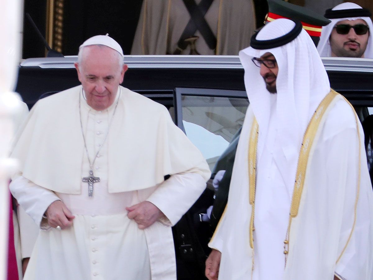 Pope Francis, along with Shaikh Mohammad Bin Zayed