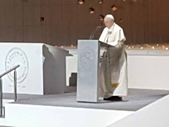 Pope Francis speak in Abu Dhabi 20190204
