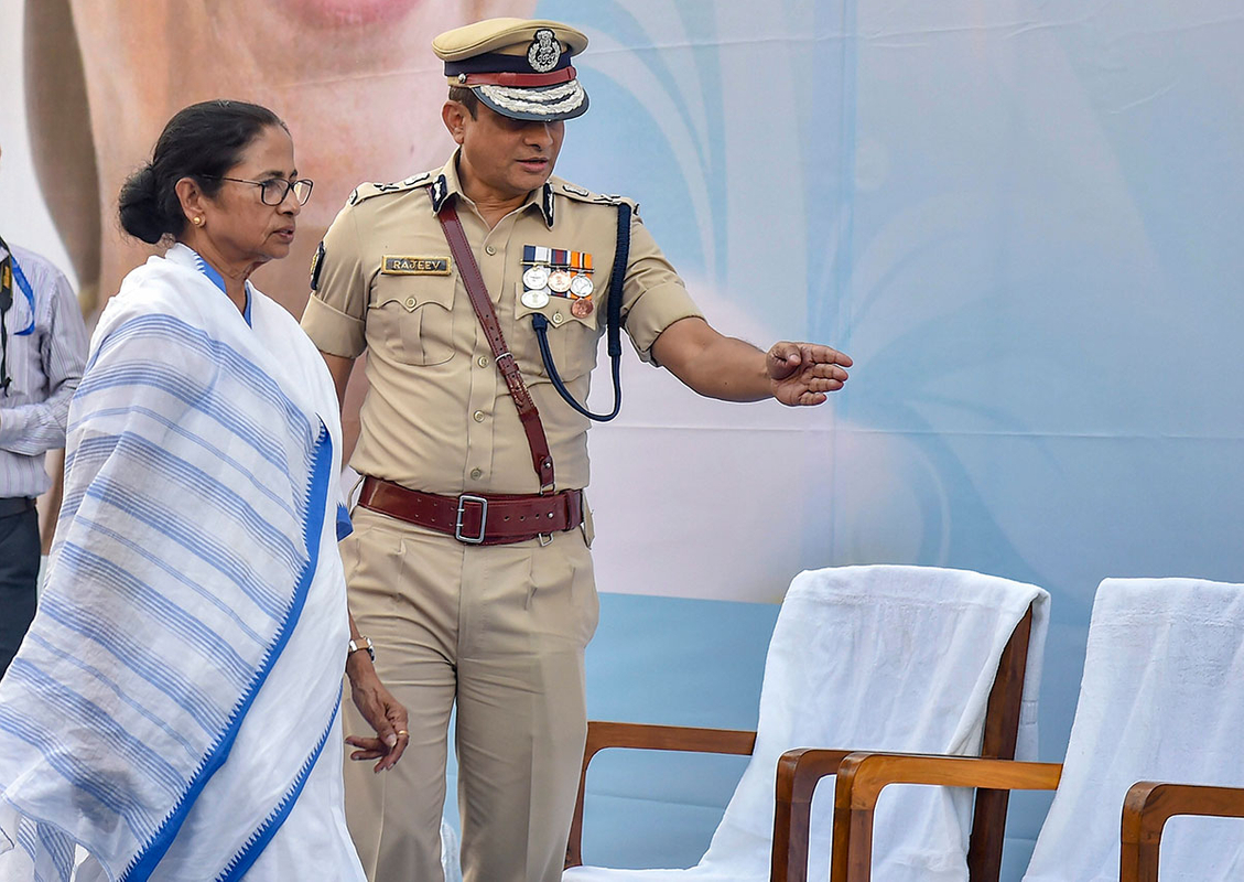 West Bengal Chief Minister Mamata Banerjee with Kolkata Police commissioner