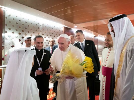 Pope Francis at Abu Dhabi airport