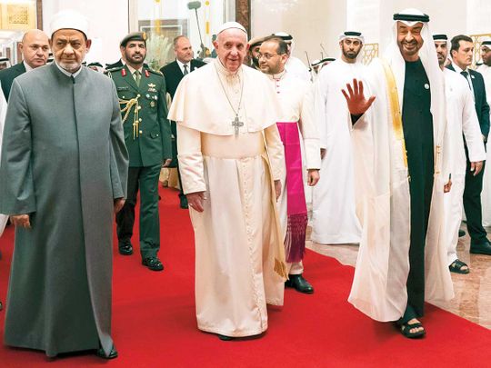 Shaikh Mohammad Bin Zayed with Pope Francis