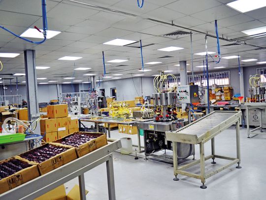The production line at the My Perfumes factory in Al Ghusais