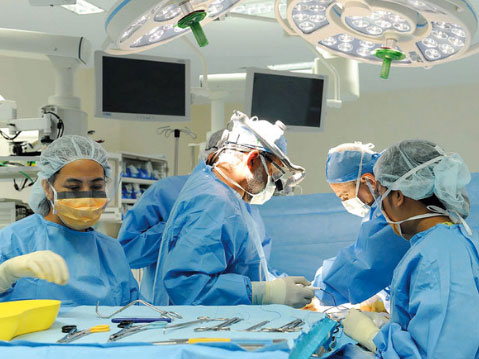 Doctors in Abu Dhabi perform surgery