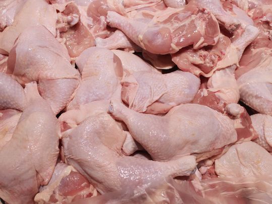 Organic chicken meat raw for sale in supermarket.