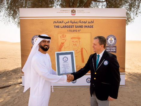 UAE Guinness World Record of largest sand image