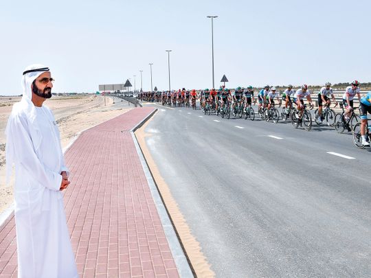UAE Tour Shaikh Mohammad attends fourth stage of cycling race