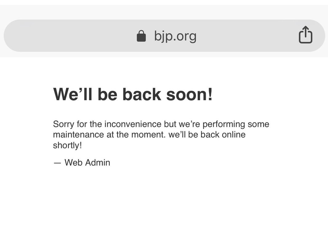 The BJP website was taken down with this message
