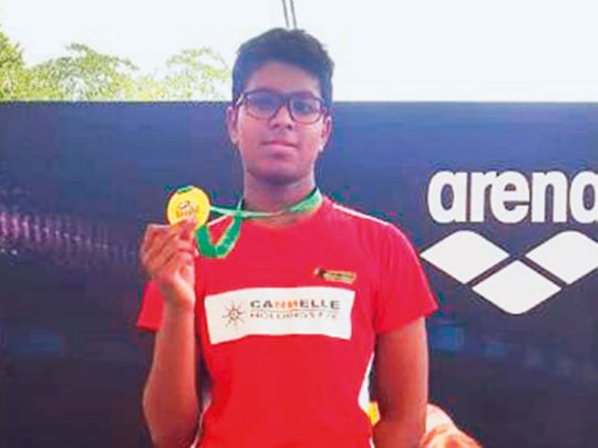 Indian teenage swimmer Vissesh Parameswar Sharma