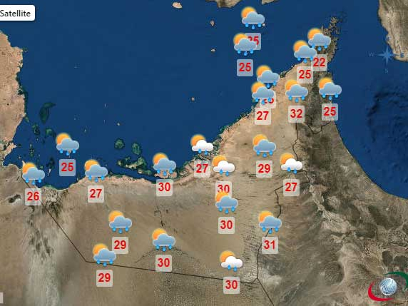Map of UAE rain