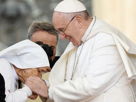 Pope Francis pays homage