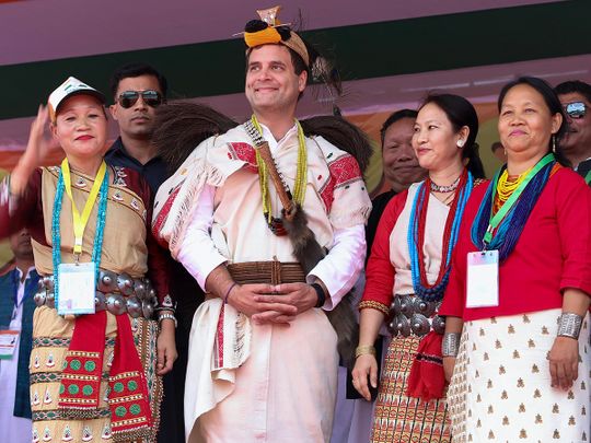 Congress President Rahul Gandhi with party supporters