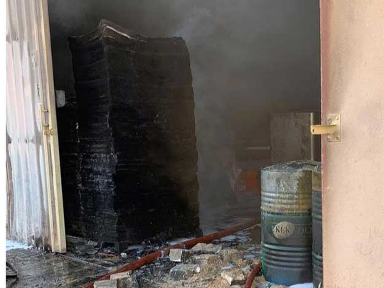 The fire broke out in a perfume warehouse in Ajman 091