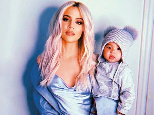 Khloe Kardashian with daughter True.