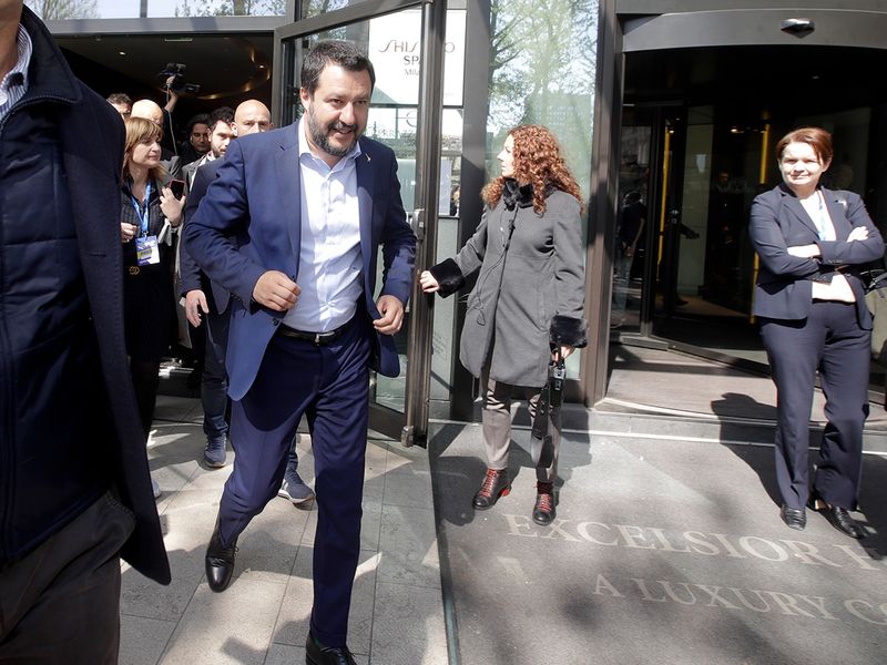 Italian deputy-Premier and leader of the League party Matteo Salvini