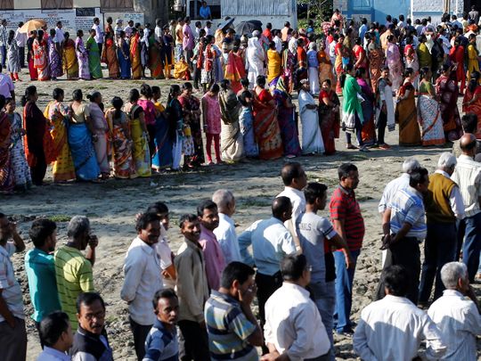 Voters line up to cast their votes