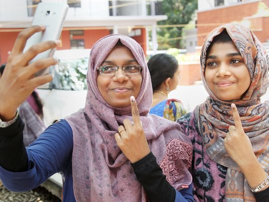 Young voters take a selfie