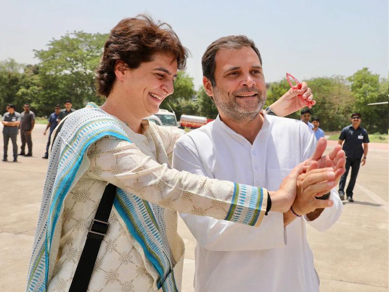 Rahul Gandhi with sister Priyanka Gandhi Vadra