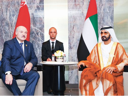 Shaikh Mohammad with Alexander Lukashenko