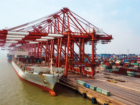 A container ship Guangzhou, China