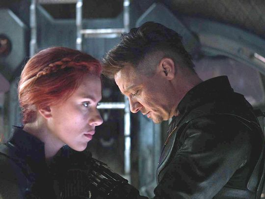 tab__Scarlett Johansson and Jeremy Renner in Avengers Endgame (2019)..-1557126560706