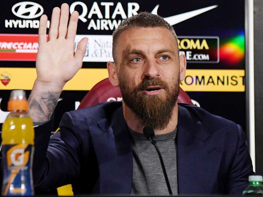 AS Roma's Daniele De Rossi during a press conference 